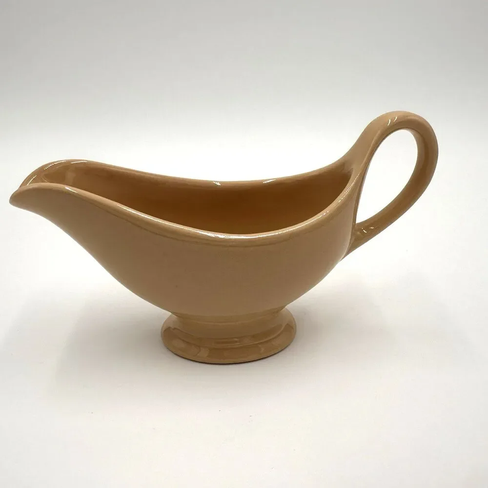 Shenango China Gravy Sauce Boat Beige Tan New Castle PA P-24 1966 Made in USA